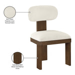 Timbra Linen Textured Fabric Upholstered Dining Chair in Cream