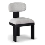 Timbra Linen Textured Fabric Upholstered Dining Chair in Grey
