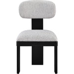 Timbra Linen Textured Fabric Upholstered Dining Chair in Grey