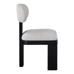 Timbra Linen Textured Fabric Upholstered Dining Chair in Grey