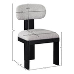 Timbra Linen Textured Fabric Upholstered Dining Chair in Grey