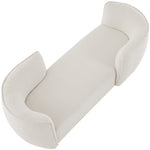 Hilton Boucle Fabric Upholstered Chaise Lounge in Cream