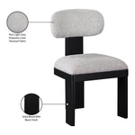 Timbra Linen Textured Fabric Upholstered Dining Chair in Grey