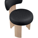 Atelier Vegan Leather Upholstered Dining Chair in Black