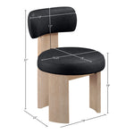 Atelier Vegan Leather Upholstered Dining Chair in Black