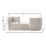 Hilton Boucle Fabric Upholstered Chaise Lounge in Cream