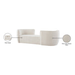 Hilton Boucle Fabric Upholstered Chaise Lounge in Cream