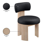 Atelier Vegan Leather Upholstered Dining Chair in Black