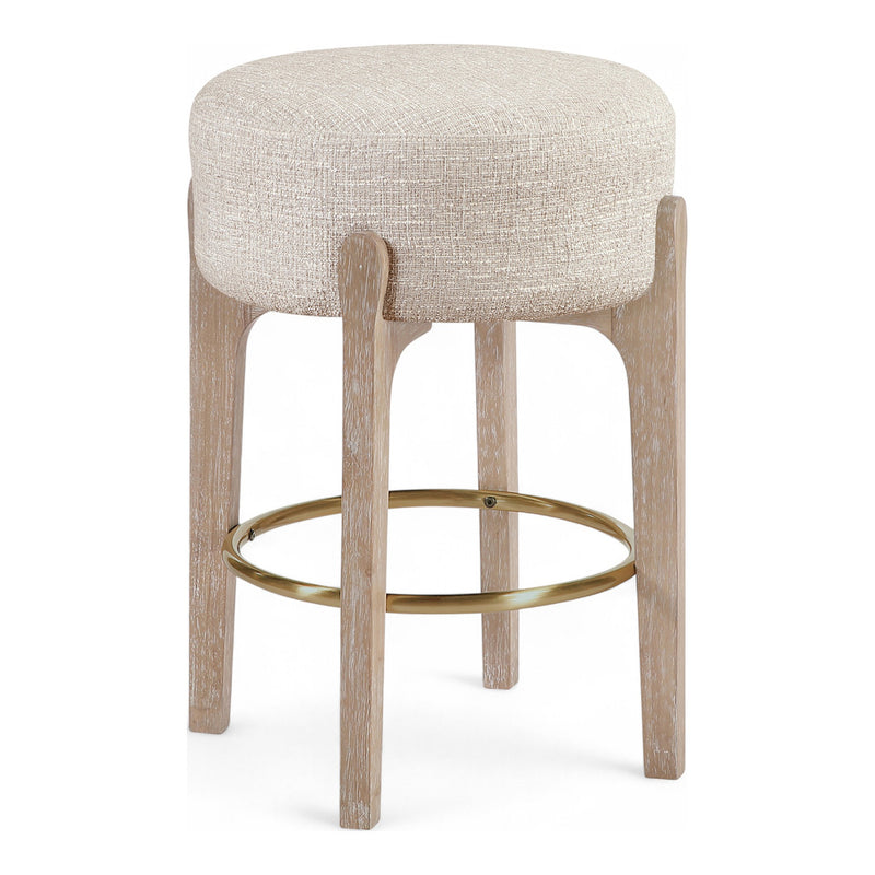Torino Fabric Upholstered Counter Stool in Beige