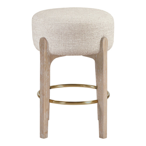 Torino Fabric Upholstered Counter Stool in Beige