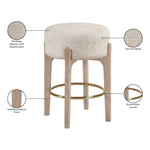 Torino Fabric Upholstered Counter Stool in Beige