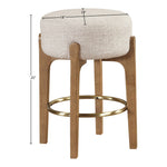 Torino Fabric Upholstered Counter Stool in Beige