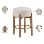 Torino Fabric Upholstered Counter Stool in Beige