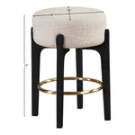 Torino Fabric Upholstered Counter Stool in Beige