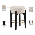 Torino Fabric Upholstered Counter Stool in Beige