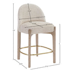 Torino Fabric Upholstered Counter Stool in Beige