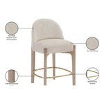 Torino Fabric Upholstered Counter Stool in Beige