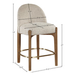 Torino Fabric Upholstered Counter Stool in Beige