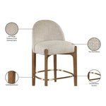 Torino Fabric Upholstered Counter Stool in Beige