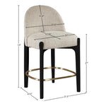Torino Fabric Upholstered Counter Stool in Beige