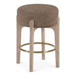 Torino Fabric Upholstered Counter Stool in Brown