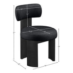 Atelier Vegan Leather Upholstered Dining Chair in Black