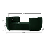 Hilton Boucle Fabric Upholstered Chaise Lounge in Green