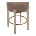 Torino Fabric Upholstered Counter Stool in Brown