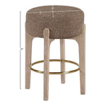 Torino Fabric Upholstered Counter Stool in Brown