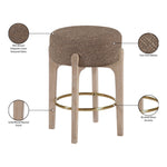 Torino Fabric Upholstered Counter Stool in Brown