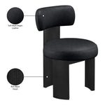 Atelier Vegan Leather Upholstered Dining Chair in Black