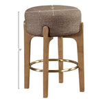 Torino Fabric Upholstered Counter Stool in Brown