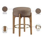 Torino Fabric Upholstered Counter Stool in Brown