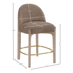 Torino Fabric Upholstered Counter Stool in Brown