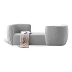 Hilton Boucle Fabric Upholstered Chaise Lounge in Grey