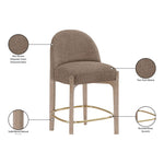 Torino Fabric Upholstered Counter Stool in Brown