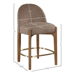 Torino Fabric Upholstered Counter Stool in Brown