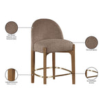 Torino Fabric Upholstered Counter Stool in Brown