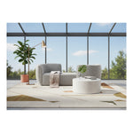 Hilton Boucle Fabric Upholstered Chaise Lounge in Grey