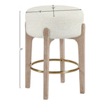 Torino Fabric Upholstered Counter Stool in Cream