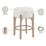 Torino Fabric Upholstered Counter Stool in Cream