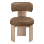 Atelier Vegan Leather Upholstered Dining Chair in Brown