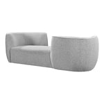 Hilton Boucle Fabric Upholstered Chaise Lounge in Grey