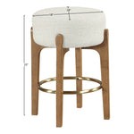 Torino Fabric Upholstered Counter Stool in Cream