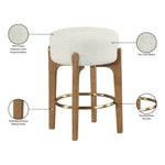 Torino Fabric Upholstered Counter Stool in Cream