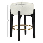 Torino Fabric Upholstered Counter Stool in Cream