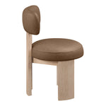 Atelier Vegan Leather Upholstered Dining Chair in Brown