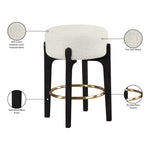 Torino Fabric Upholstered Counter Stool in Cream