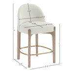 Torino Fabric Upholstered Counter Stool in Cream