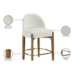 Torino Fabric Upholstered Counter Stool in Cream